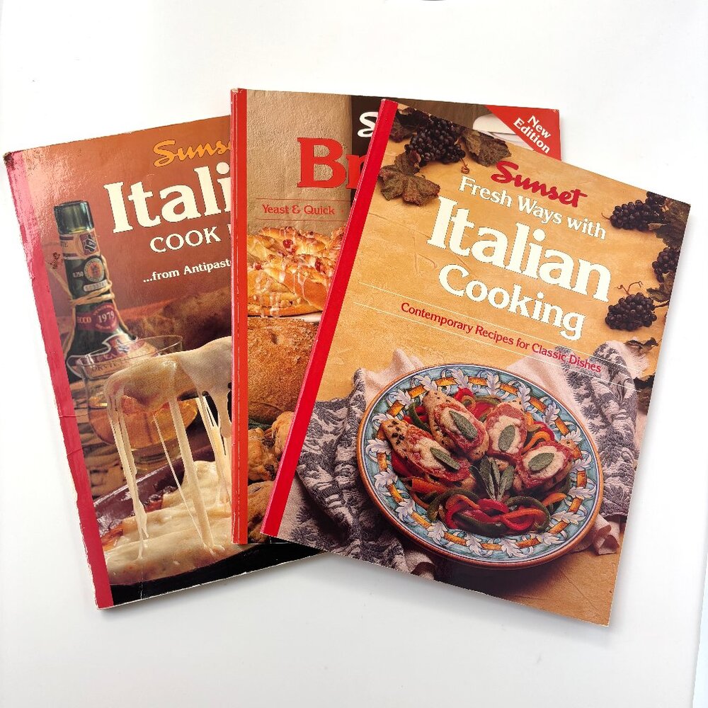3 Sunset Cookbooks Italian Cooking Breads